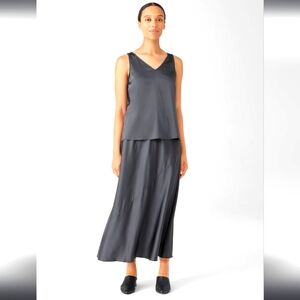 Eileen Fisher Bias Skirt 100% Silk Size M